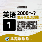 [限免]考研英语一2000～2021真题单词词组卡包封面