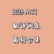 2023MTI 翻译词条各高校合集卡包封面